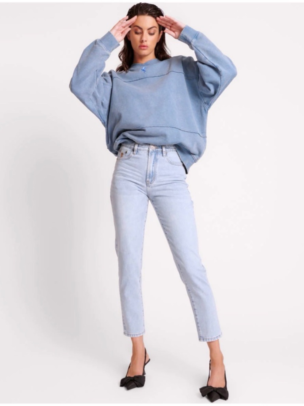One Teaspoon Women’s Sz 26 High Rise Jeans Light Wash Mom Cotton Denim